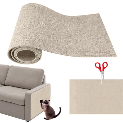 Takezuaa Kratzmatte Selbstklebend Katzen,Kratzwand FüR Katzen,Kratzmatten FüR Katzen DIY Trimmbarer Teppich Matte Pad Katzenkratzbretter,Kratzmatte Katze Wand Selbstklebend (Khaki,L) von Takezuaa