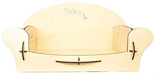 Taku Tk04 mln Hundebett „Sessel“ aus Holz, mittelgroß, Innenboden 40 x 65 cm, Farbe Naturholz, M, helles Naturholz von Taku