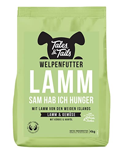 Tales & Tails - LammSam Hab Ich Hunger Welpenfutter | Softes Trockenfutter für Hunde | Mit 75% Lamm Als Tierische Proteinquelle | Nur 8 Zutaten | Hohe Verträglichkeit | 4kg von Tales & Tails PAWESOME FOOD FOR PETS