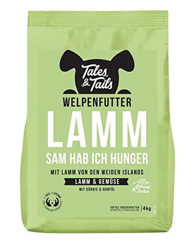 Tales & Tails Halbfeuchtes Trockenfutter für Hunde | Getreidefrei | Eine Tierische Proteinquelle | Hohe Akzeptanz & Verträglichkeit (4 kg (1er Pack), Welpe Lamm) von Tales & Tails PAWESOME FOOD FOR PETS