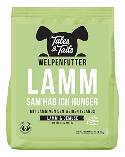 Tales & Tails LammSam Hab Ich Hunger Welpenfutter | Softes Trockenfutter für Hunde | Mit 75% Lamm Als Tierische Proteinquelle | Nur 8 Zutaten | Hohe Verträglichkeit | 1,5kg von Tales & Tails PAWESOME FOOD FOR PETS