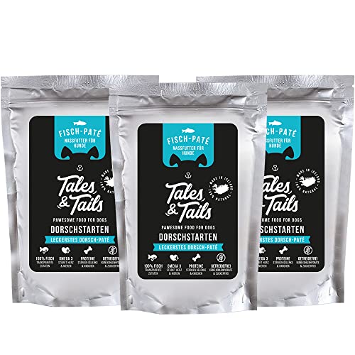 Tales & Tails® - Nassfutter für Hunde aus 100% isländischem Dorsch | Getreidefreies Hundefutter, Natürlich, Nährstoffreich, Zuckerfrei | Hundenassfutter „Dorschstarten“ | 30x 100g von Tales & Tails PAWESOME FOOD FOR PETS