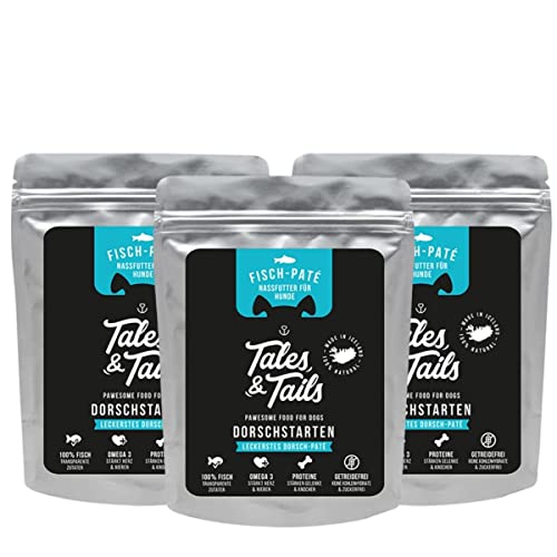 Tales & Tails® - Nassfutter für Hunde aus 100% isländischem Dorsch | Getreidefreies Hundefutter, Natürlich, Nährstoffreich, Zuckerfrei | Hundenassfutter „Dorschstarten“| 30x 300g von Tales & Tails PAWESOME FOOD FOR PETS