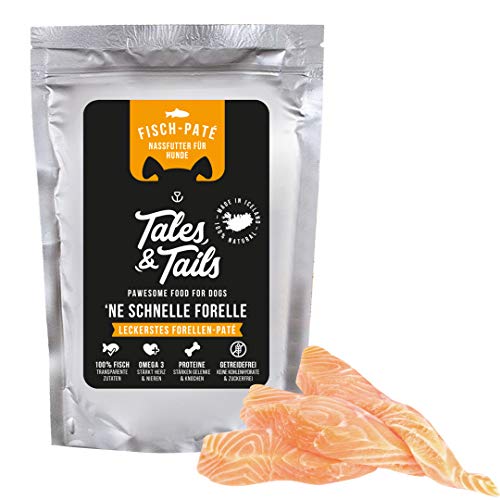 Tales & Tails® - Nassfutter für Hunde aus 100% isländischer Forelle | Getreidefreies Hundefutter, Natürlich, Nährstoffreich, Zuckerfrei | Hundenassfutter „’Ne schnelle Forelle“ | 1x 100g von Tales & Tails PAWESOME FOOD FOR PETS