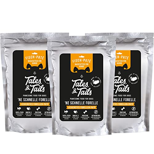 Tales & Tails - Nassfutter für Hunde aus 100% isländischer Forelle | Perfekt für Allergiker Hunden | Getreidefreies Hundefutter | Hundenassfutter Forelle | 30x 100g von Tales & Tails PAWESOME FOOD FOR PETS