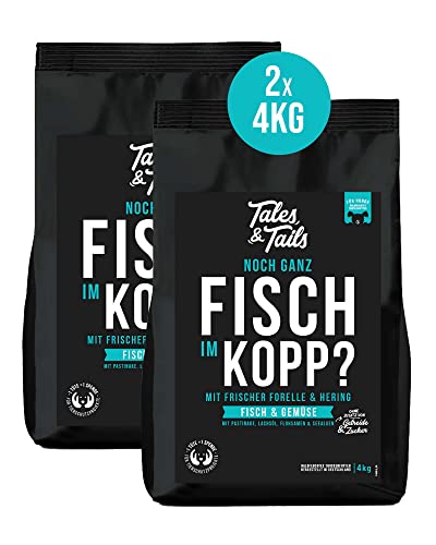 Tales & Tails Fisch Im Kopp Halbfeuchtes Trockenfutter für Hunde | Getreidefrei | Mit 60% Fisch Als Tierische Proteinquelle | Hohe Akzeptanz & Verträglichkeit | 2X 4kg von Tales & Tails PAWESOME FOOD FOR PETS