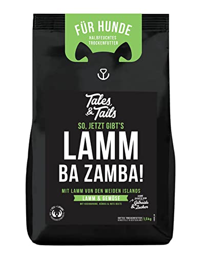Tales & Tails - Hundefutter Lamm Ba Zamba | Halbfeuchtes Trockenfutter für Hunde | Für Allergiker geeignet | Tierische Proteinquelle mit 75% Lamm | Getreidefrei | Hohe Verträglichkeit | 1,5kg Tales & Tails - Hundefutter Lamm Ba Zamba | Halbfeuchtes Trockenfutter für Hunde | Für Allergiker geeignet | Tierische Proteinquelle mit 75% Lamm | Getreidefrei | Hohe Verträglichkeit | 1,5kg von Tales & Tails PAWESOME FOOD FOR PETS