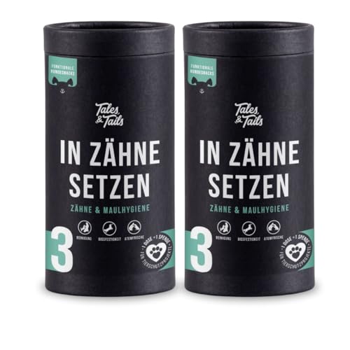 Tales & Tails In Zähne setzen Zahnpflege-Snack für Hunde, Allergiker geeignet, Getreidefrei (2 Dosen / 2 x 325g) von Tales & Tails PAWESOME FOOD FOR PETS