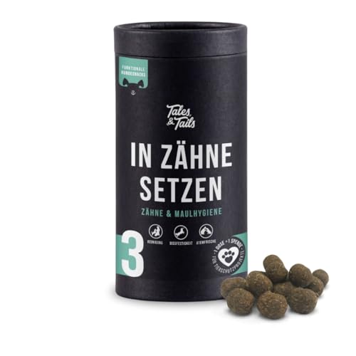 Tales & Tails In Zähne setzen Zahnpflege-Snack für Hunde, Allergiker geeignet, Getreidefrei - 1 Dose 325g Tales & Tails In Zähne setzen Zahnpflege-Snack für Hunde, Allergiker geeignet, Getreidefrei - 1 Dose 325g von Tales & Tails PAWESOME FOOD FOR PETS