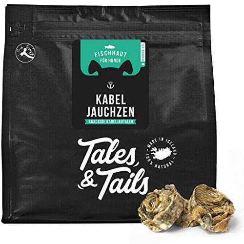 Tales & Tails Kauartikel I Kabeljauhaut I Perfekt für Allergiker I Monoprotein I gesunder Kausnack I zuckerfrei und getreidefrei I 1 x 150g I Zutaten: 100% Kabeljauhaut von Tales & Tails PAWESOME FOOD FOR PETS