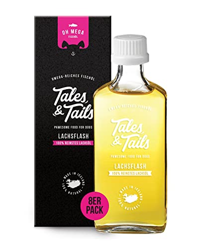 Tales & Tails Lachsöl mit Omega 3 für Hunde - Lachsflash | Ohne Künstliche Zusätze | Lachsöl für Hundefutter | 8X 240ml von Tales & Tails PAWESOME FOOD FOR PETS