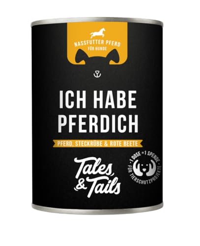 Tales & Tails Nassfutter für Hunde | Mit 75% Fleisch und nur Einer tierischen Proteinquelle | Monoprotein | Hohe Akzeptanz & Verträglichkeit | 400g Dosen (Pferd 1er Pack) von Tales & Tails PAWESOME FOOD FOR PETS