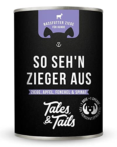 Tales & Tails So seh'n ZIEGEr aus Nassfutter für Hunde | Mit 75% Ziege als tierische Proteinquelle | Monoprotein | Nur 6 Zutaten | Hohe Akzeptanz & Verträglichkeit | 1x 400g von Tales & Tails PAWESOME FOOD FOR PETS