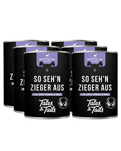 Tales & Tails So seh'n ZIEGEr aus Nassfutter für Hunde | Mit 75% Ziege als tierische Proteinquelle | Monoprotein | Nur 6 Zutaten | Hohe Akzeptanz & Verträglichkeit | 6X 400g von Tales & Tails PAWESOME FOOD FOR PETS