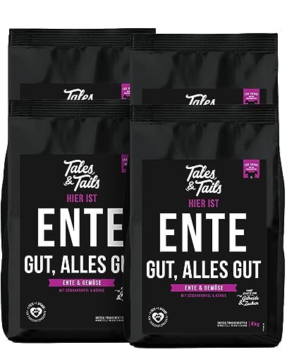 Tales&Tails getreidefreies Softfutter für Hunde I 70% Ente als einzige tierische Proteinquelle I Kurze Zutatenliste I ohne Zucker, ohne Zusätze | 4X 4kg Tales&Tails getreidefreies Softfutter für Hunde I 70% Ente als einzige tierische Proteinquelle I Kurze Zutatenliste I ohne Zucker, ohne Zusätze | 4X 4kg von Tales & Tails PAWESOME FOOD FOR PETS