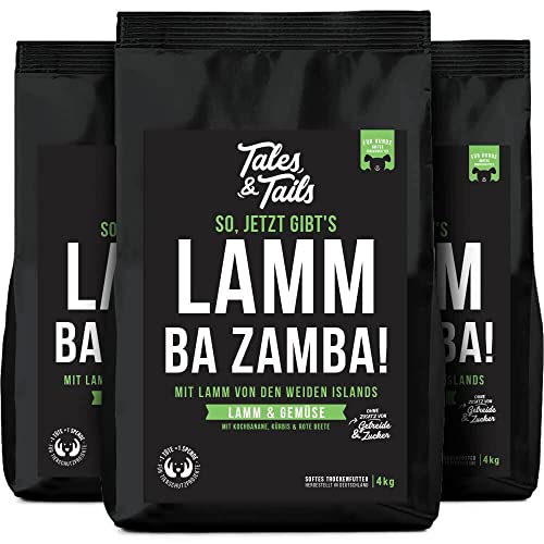 Tales & Tails Lamm Ba Zamba Halbfeuchtes Trockenfutter für Hunde | Getreidefrei | Mit 75% Lamm Als Tierische Proteinquelle | Nur 6 Zutaten | Hohe Verträglichkeit | 3X 4kg von Tales & Tails PAWESOME FOOD FOR PETS