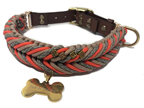 Talk to the Paw Paracord Hundehalsband - Ruff Wear Geflochtenes Hundehalsband mit Schnalle - Azteken-Design gewebt - Größe für mittlere bis große Hunde (Medium) von Talk to the Paw