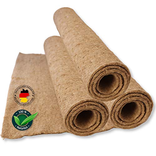 Tamay Nagermatten aus 100% Hanf, 100 x 50cm I Premium Nagerteppich als staubfreie Käfig Bodenbeckung für Kaninchen, Meerscheinchen, Kleintiere – Natürliche Hanfmatte für Nagetiere (2 Stück) von Tamay