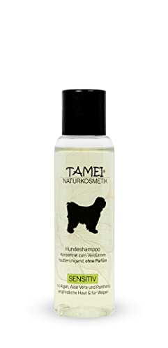 Tamei Bio Shampoo für Hunde - natürlich biologisch - für empfindliche Hunde und Welpen - für alle Fellarten und Fellfarben - 100 ml (Sensitiv ohne Duft) - vegan von Tamei