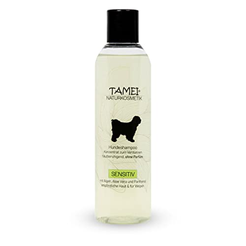 Tamei Bio Shampoo für Hunde - natürlich biologisch - für empfindliche Hunde und Welpen - für alle Fellarten und Fellfarben - 250 ml (Sensitiv ohne Duft) - vegan von Tamei