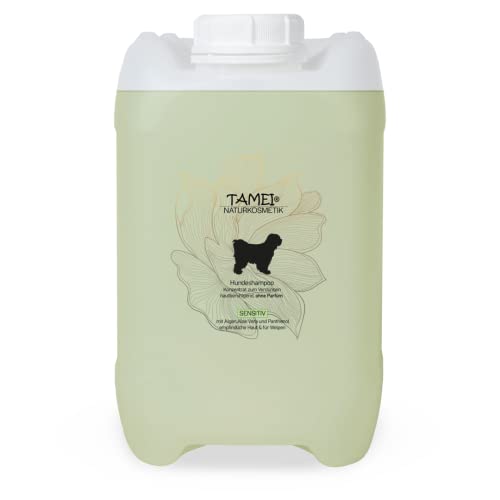 Tamei Bio Shampoo für Hunde - natürlich biologisch - für empfindliche Hunde und Welpen - für alle Fellarten und Fellfarben - 5 Liter Vorratskanister (Sensitiv ohne Duft) - vegan von Tamei