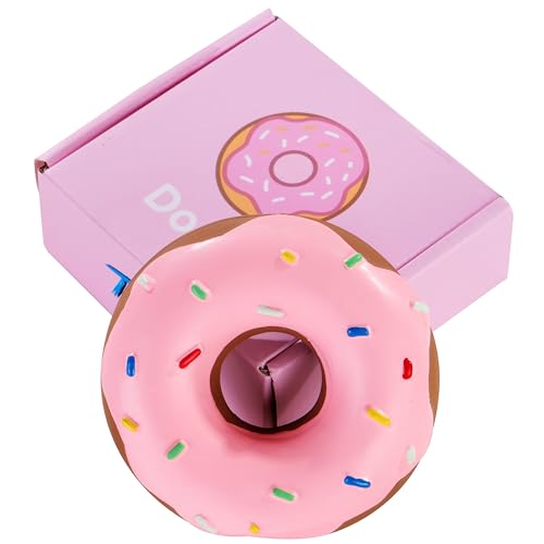 Tamu style Donut Hundespielzeug, Quietschendes Latex-Spielspielzeug für kleine und mittelgroße Hunde, 10,2 cm, handgemaltes Design von Tamu style