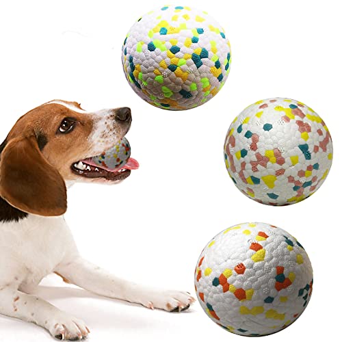 3 x Hundeball-Spielzeug, unzerstörbar, langlebig, Vollgummi, interaktiver Ball, widerstandsfähiges Zahntraining, Hundespielzeug, für kleine, mittelgroße und große Hunde, Welpen, Wasserspringen, von Tanant