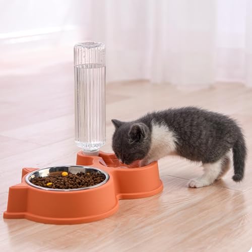 Haustier-Doppelnapf, Hundenapf, Katzennapf, Doppelnapf, Automatischer Trinkwassernapf, Anti-Knockover-Reisnapf, Heimtierbedarf mit Automatischem Wasserspender für den Innenbereich Haustier-Doppelnapf, Hundenapf, Katzennapf, Doppelnapf, Automatischer Trinkwassernapf, Anti-Knockover-Reisnapf, Heimtierbedarf mit Automatischem Wasserspender für den Innenbereich von Tanant