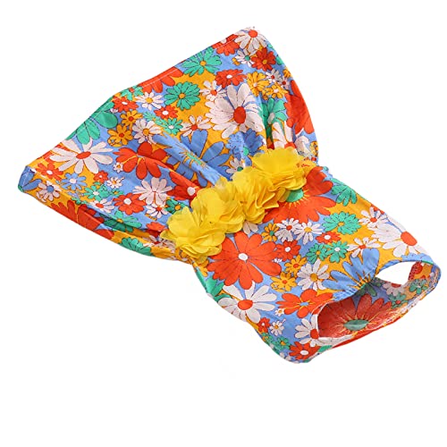 Tanant Hundekleid mit Blumenmuster, Weich, Hautfreundlich, Modisches Hunde-Urlaubskleid mit Blumendekor, Frühlings-Haustier-Kleider, Kleidung mit Gänseblümchen-Blumen-Kleidung für (M) von Tanant