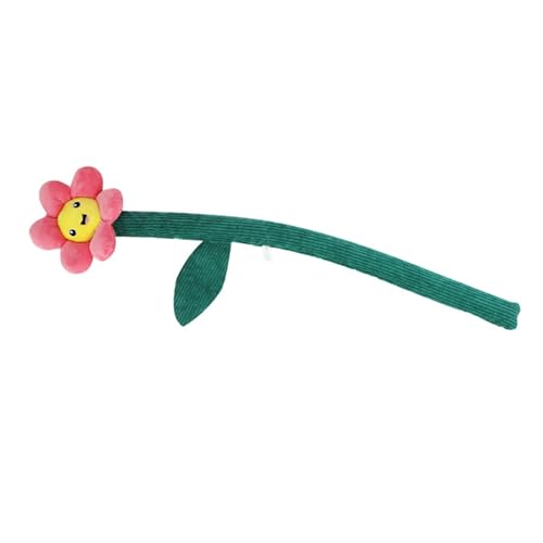 Tanant Pet Sound Toy Flower Dog Stick Quietschende Blumenform Plüsch Hundespielzeug Hund Ziehen Bissfest Menschlicher Hund Interaktives Trainingsspielzeug Kauspielzeug für Haustiere von Tanant