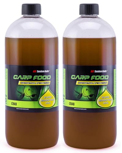 Tandem Baits Karpfen Futter Angelfutter Dip Für Boilies Karpfenboilies Attraktor Euro Booster XXL 2-er Set 1 L Krabbe von Tandem Baits