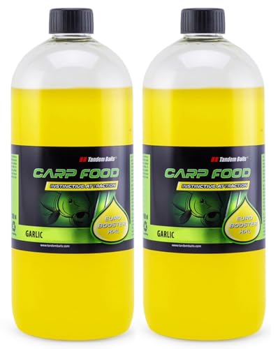 Tandem Baits Karpfen Futter Angelfutter Dip Für Boilies Karpfenboilies Attraktor Euro Booster XXL 2-er Set 1 L Knoblauch von Tandem Baits