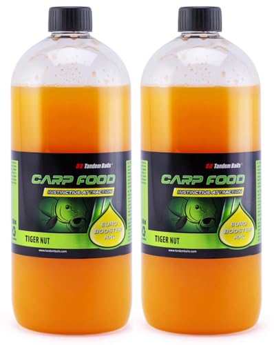 Tandem Baits Karpfen Futter Angelfutter Dip Für Boilies Karpfenboilies Attraktor Euro Booster XXL 2-er Set 1 L Erdmandel von Tandem Baits