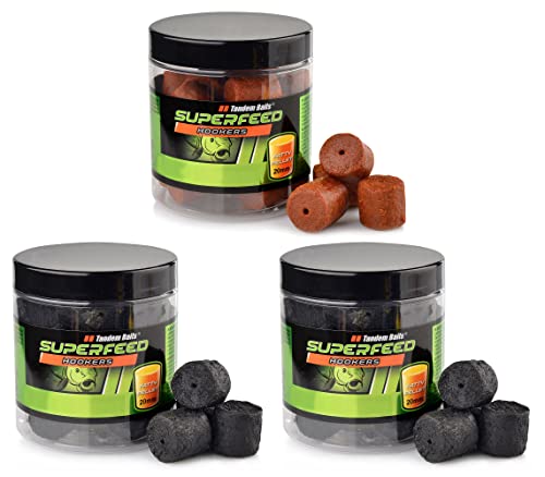 Tandem Baits Karpfen Futter Angelfutter Haken Pellets SuperFeed Hook Fatty Pellet 3-er Set 20 mm 150 g Flavour Mix von Tandem Baits