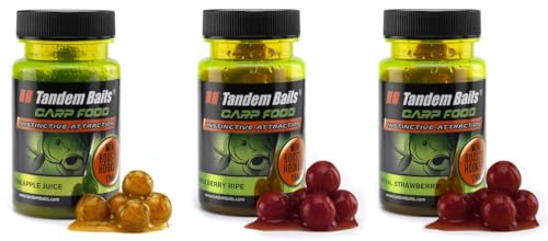 Tandem Baits Karpfen Futter Angelfutter Hakenköder Carp Food Mini Boosted Hookers 3-er Set 12 mm 50 g Flavour Mix Frucht von Tandem Baits