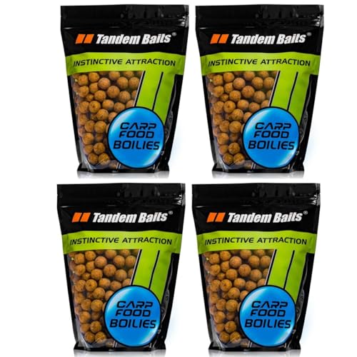 Tandem Baits 4-er Set Carp Food Boilies Vanille & Sahne, Leckere Boilies für Karpfen Angeln ohne Mühe, Köder zum Große-Fische-Angeln, Karpfenzubehör für Profis & Hobby-Angler 18 mm 1 kg Tandem Baits 4-er Set Carp Food Boilies Vanille & Sahne, Leckere Boilies für Karpfen Angeln ohne Mühe, Köder zum Große-Fische-Angeln, Karpfenzubehör für Profis & Hobby-Angler 18 mm 1 kg von Tandem Baits