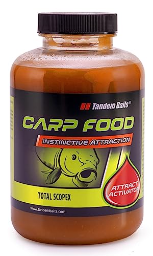 Tandem Baits Carp Food Attractive Activator Total Scoopex | Karpfen Angeln ohne Mühe | Köder zum Große-Fische-Angeln | Karpfenzubehör für Profis & Hobby-Angler 500ml von Tandem Baits