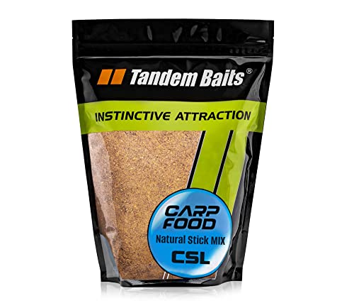 Tandem Baits Carp Food Carp XL Natural Stick Mix CSL, Karpfen-Köder, Karpfen Angeln ohne Mühe, Köder zum Große-Fische-Angeln, Karpfenzubehör für Profis & Hobby-Angler, Angelfutter 1Kg von Tandem Baits