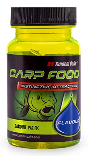 Tandem Baits Carp Food Flavour Pazifische Sardine | Karpfen Angeln ohne Mühe | Köder zum Große-Fische-Angeln | Karpfenzubehör für Profis & Hobby-Angler 70 ml von Tandem Baits