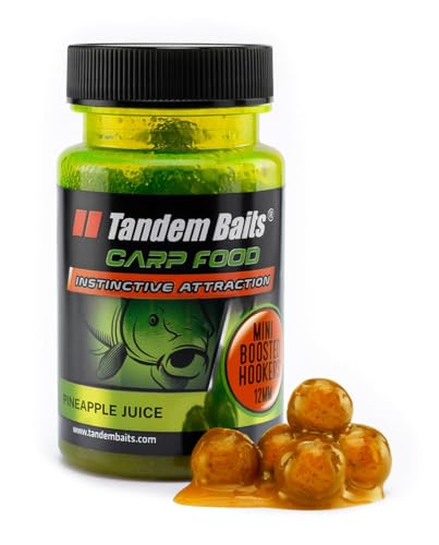 Tandem Baits Karpfen Futter Angelfutter Hakenköder Carp Food Mini Boosted Hookers 12 mm 50 g Ananassaft von Tandem Baits