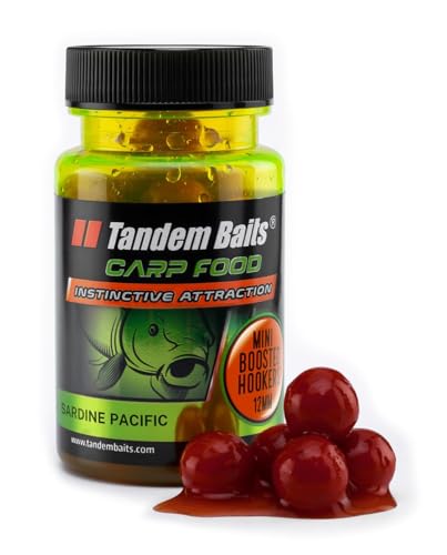 Tandem Baits Carp Food Mini Boosted Hookers Pazifische Sardine | Karpfenfutter | Karpfen Angeln ohne Mühe | Köder zum Große-Fische-Angeln | Karpfenzubehör Profis & Hobby-Angler | Angelfutter 12mm 50g von Tandem Baits