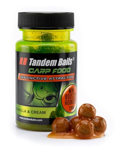 Tandem Baits Karpfen Futter Angelfutter Hakenköder Carp Food Mini Boosted Hookers 12 mm 50 g Vanille Und Sahne von Tandem Baits