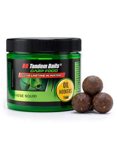 Tandem Baits Carp Food Perfection Oil Hookers Japanischer Tintenfisch | Karpfenfutter | Karpfen Angeln | Köder zum Große-Fische-Angeln | Karpfenzubehör Profis & Hobby-Angler | Angelfutter 18mm 120g von Tandem Baits