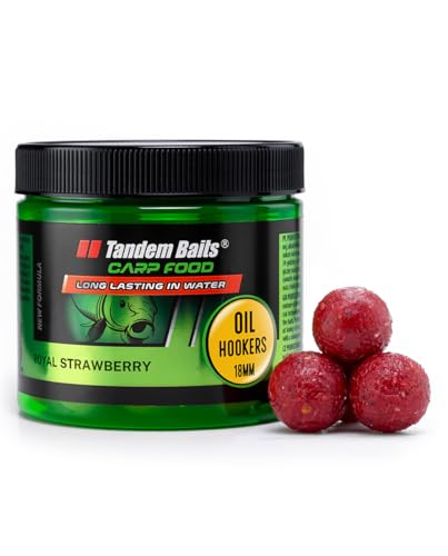Tandem Baits Karpfen Futter Angelfutter Hakenköder Carp Food Oil Hookers 18 mm 120 g Perfekte Erdbeere von Tandem Baits