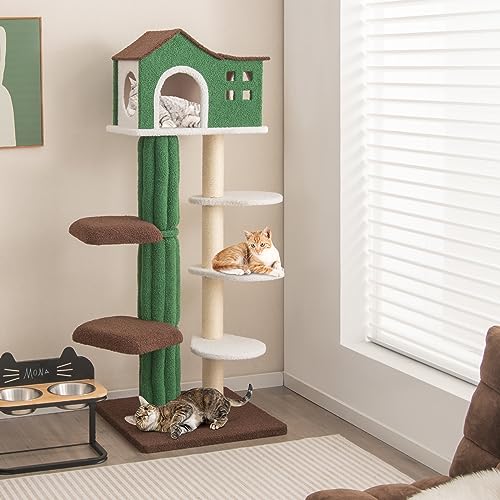 Tangkula Hoher Kratzbaum für Indoor-Katze, 7-stöckig, 155 cm, moderner Katzenbaum mit Sisal-Kratzstämmen, Top-Katzenhütte, weicher Mohair-Plüschstoff, niedlicher Katzenbaum für große Katzen, 9 kg, Tangkula Hoher Kratzbaum für Indoor-Katze, 7-stöckig, 155 cm, moderner Katzenbaum mit Sisal-Kratzstämmen, Top-Katzenhütte, weicher Mohair-Plüschstoff, niedlicher Katzenbaum für große Katzen, 9 kg, von Tangkula