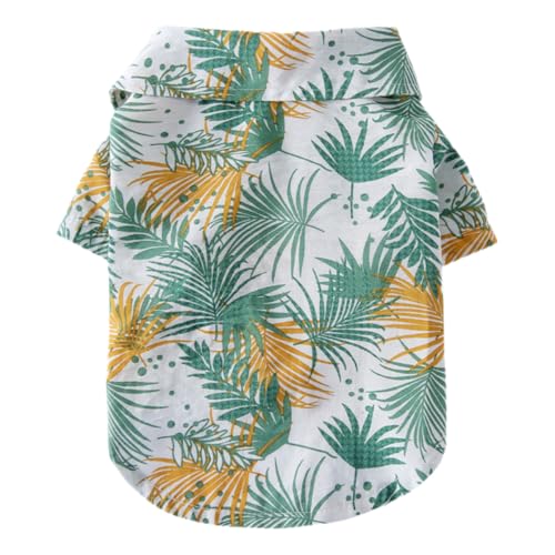Tangpan Hunde-Shirt, Motiv: Gänseblümchen, tropischer Druck, Sommer, Hawaii, Strand, Polo-Shirt, Kleidung (Z, Weiß, XS) von Tangpan