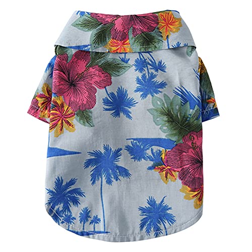 Tangpan Summer Pet Daisy Hawaii Beach Plaid Print Shirts Kleidung für Hunde S11 Blau M von Tangpan