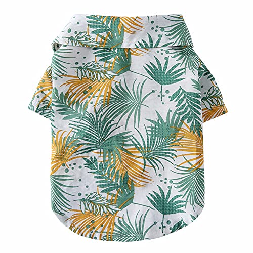 Tangpan Summer Pet S05 Hunde-Shirt, Gänseblümchen, Hawaiianischer Strand, kariert, Weiß, Größe S von Tangpan