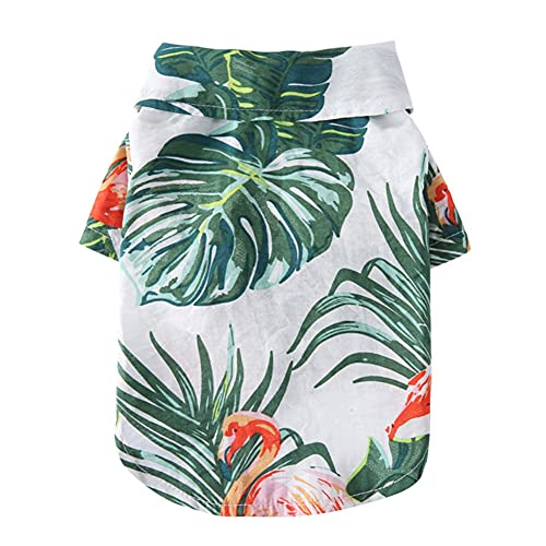 Tangpan Summer Pet S09 Hunde-Shirt, Gänseblümchen, Hawaiianischer Strand, kariert, Weiß, Größe S von Tangpan