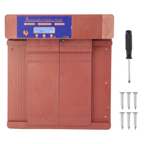 Hähnchen -Coop -Opener, LED -Display Mehrzweck Niedriger Batterie -Alarm Auto Chicken Coop -Tür mit Timer für Gänse für Scheunen für Farmen (Antike Messing) von Tangxi